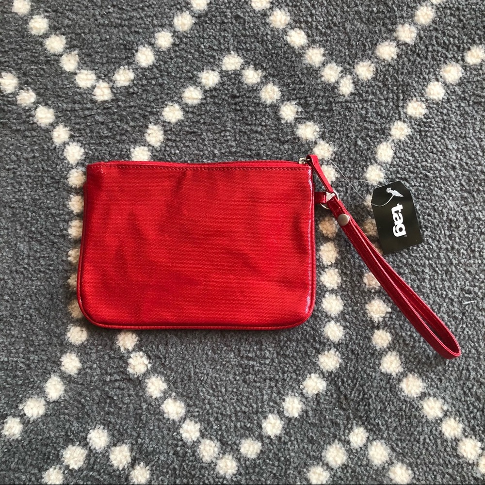 💗(Tag) Red Cotton Canvas Wristlet - NWT!